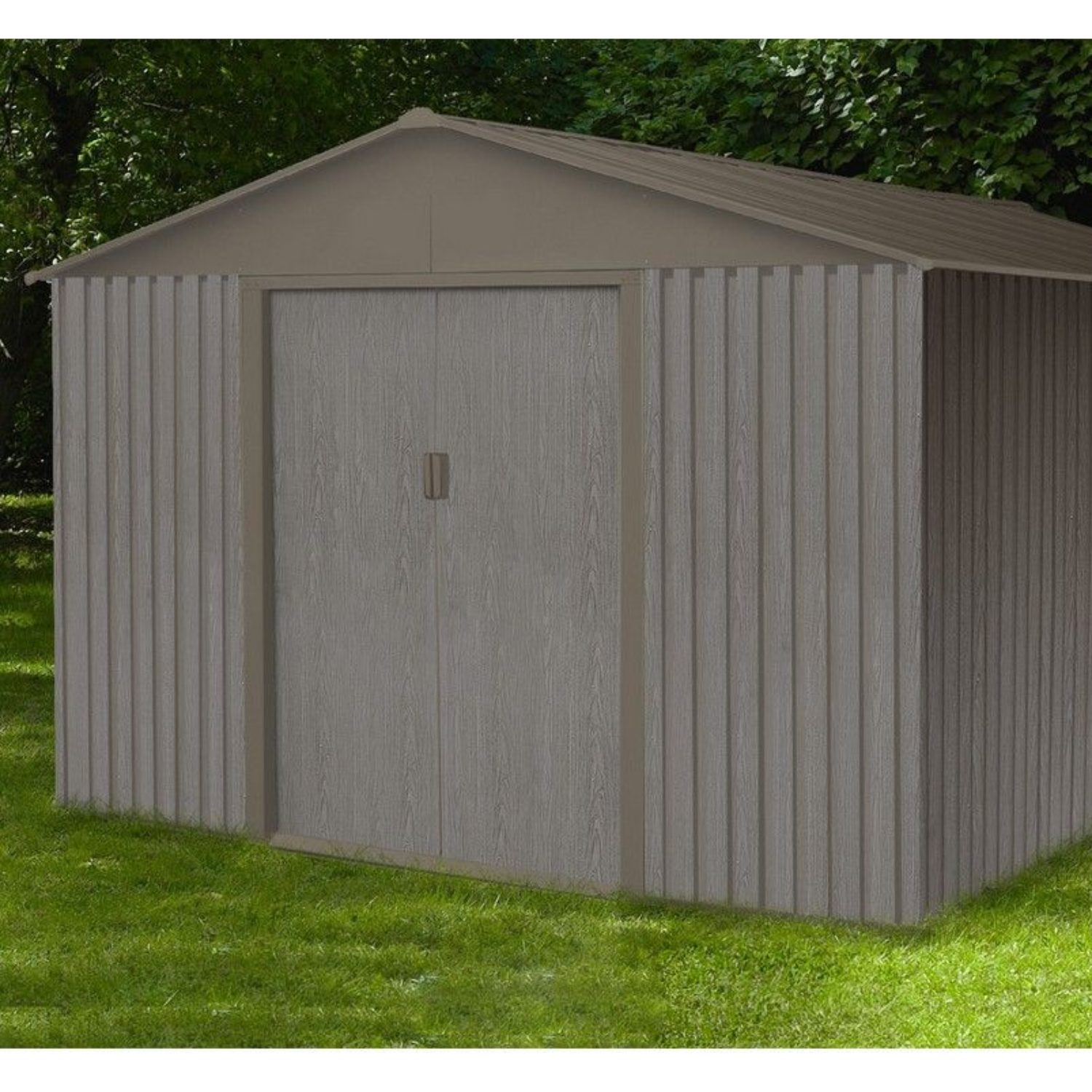 Abri de jardin métal aspect bois